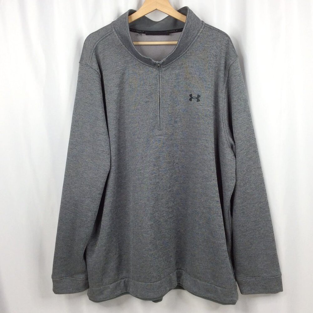 Under Armour Cold Gear 1/4 Zip Pullover Sweatshirt Men's Size 4XL Loose Fit Gray